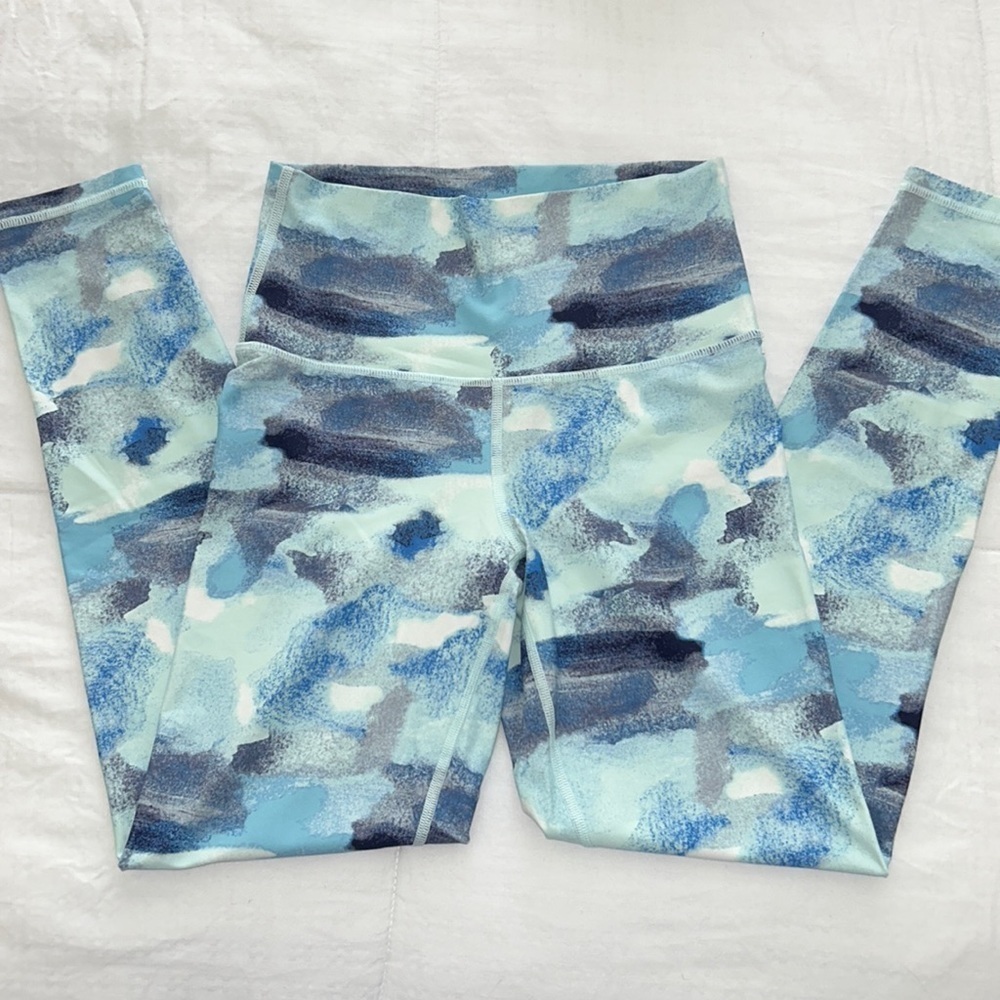Aerie Chill Play Move Blue Printed Leggings